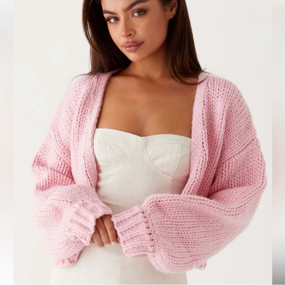Peppermayo Jasleen Knit Cardigan S/M in Pink NWT